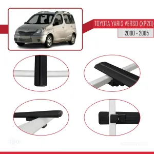 Toyota Yaris Verso (XP20) 2000-2005 Arası ile uyumlu Basic Model Ara Atkı Tavan Barı SİYAH 3 ADET thumb 4
