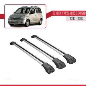 Toyota Yaris Verso (XP20) 2000-2005 Arası ile uyumlu ACE-1 Ara Atkı Tavan Barı GRİ 3 ADET BAR - Görsel 3