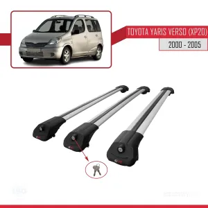 Toyota Yaris Verso (XP20) 2000-2005 Arası ile uyumlu ACE-1 Ara Atkı Tavan Barı GRİ 3 ADET BAR - Görsel 4