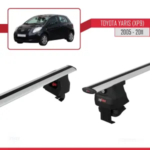 Toyota Yaris / Vitz (XP9) 2005-2011 Arası ile uyumlu ACE-4 Ara Atkı Tavan Barı GRİ - Görsel 5