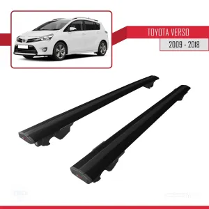 Toyota Verso 2009-2018 Arası ile uyumlu HOOK Model Anahtar Kilitli Ara Atkı Tavan Barı SİYAH thumb 4