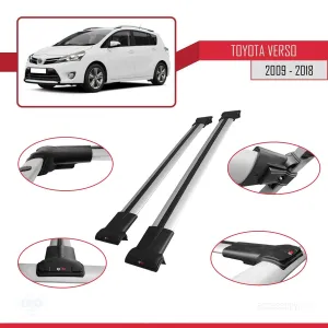 Toyota Verso 2009-2018 Arası ile uyumlu FLY Model Ara Atkı Tavan Barı GRİ thumb 5