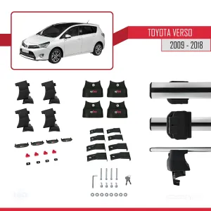 Toyota Verso 2009-2018 Arası ile uyumlu ACE-4 Ara Atkı Tavan Barı GRİ thumb 4