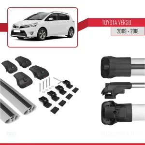 Toyota Verso 2009-2018 Arası ile uyumlu ACE-1 Ara Atkı Tavan Barı GRİ thumb 5