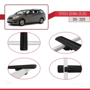 Toyota Sienna (XL30) 2011-2020 Arası ile uyumlu Basic Model Ara Atkı Tavan Barı SİYAH 3 ADET thumb 4