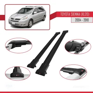Toyota Sienna (XL20) 2004-2010 Arası ile Uyumlu FLY Model Ara Atkı Tavan Barı SİYAH thumb 5
