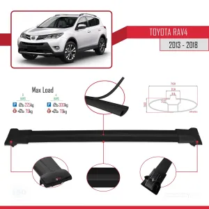 Toyota RAV4 2013-2018 Arası ile Uyumlu FLY Model Ara Atkı Tavan Barı SİYAH 3 ADET BAR thumb 4