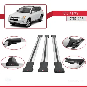Toyota RAV4 2006-2012 Arası ile Uyumlu FLY Model Ara Atkı Tavan Barı GRİ 3 ADET BAR - Görsel 5