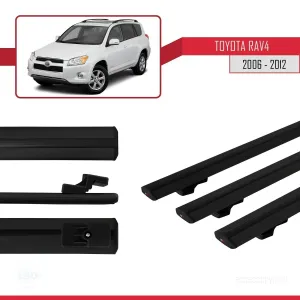 Toyota RAV4 2006-2012 Arası ile uyumlu Basic Model Ara Atkı Tavan Barı SİYAH 3 ADET - Görsel 3