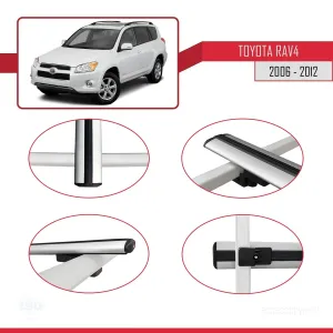 Toyota RAV4 2006-2012 Arası ile uyumlu Basic Model Ara Atkı Tavan Barı GRİ 3 ADET - Görsel 4