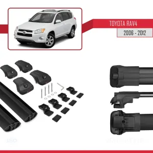 Toyota RAV4 2006-2012 Arası ile uyumlu ACE-1 Ara Atkı Tavan Barı SİYAH - Görsel 5