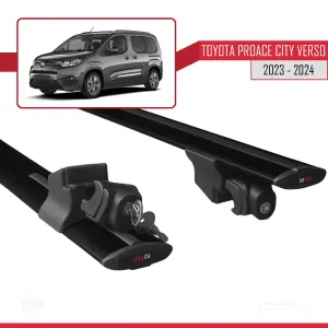 Toyota Proace City Verso 2023 ve Sonrası ile uyumlu HOOK Model Anahtar Kilitli Ara Atkı Tavan Barı SİYAH thumb 5