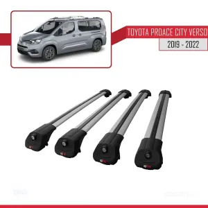 Toyota Proace City Verso 2019-2022 Arası ile uyumlu ACE-1 Ara Atkı Tavan Barı GRİ 4 ADET BAR thumb 3