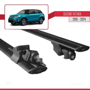 Suzuki Vitara 2015 ve Sonrası ile uyumlu HOOK Model Anahtar Kilitli Ara Atkı Tavan Barı SİYAH thumb 5