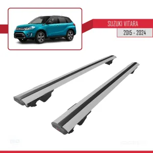 Suzuki Vitara 2015 ve Sonrası ile uyumlu HOOK Model Anahtar Kilitli Ara Atkı Tavan Barı GRİ - Görsel 4