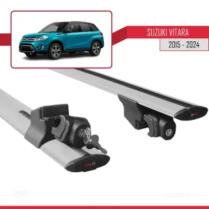 Suzuki Vitara 2015 ve Sonrası ile uyumlu HOOK Model Anahtar Kilitli Ara Atkı Tavan Barı GRİ - Görsel 5