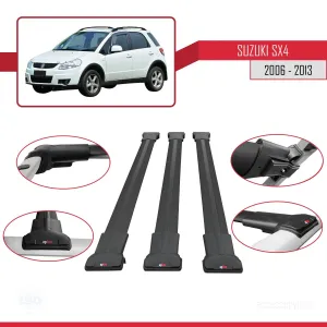 Suzuki SX4 2006-2013 Arası ile Uyumlu FLY Model Ara Atkı Tavan Barı SİYAH 3 ADET BAR - Görsel 5