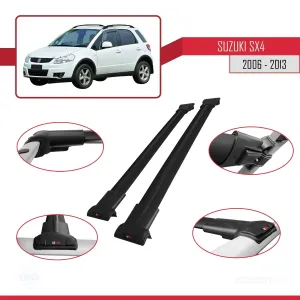 Suzuki SX4 2006-2013 Arası ile uyumlu FLY Model Ara Atkı Tavan Barı SİYAH thumb 5