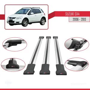 Suzuki SX4 2006-2013 Arası ile Uyumlu FLY Model Ara Atkı Tavan Barı GRİ 3 ADET BAR - Görsel 5