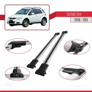 Suzuki SX4 2006-2013 Arası ile uyumlu FLY Model Ara Atkı Tavan Barı GRİ - Görsel 5