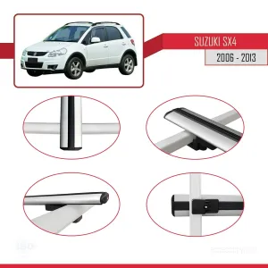 Suzuki SX4 2006-2013 Arası ile uyumlu Basic Model Ara Atkı Tavan Barı GRİ 3 ADET - Görsel 4