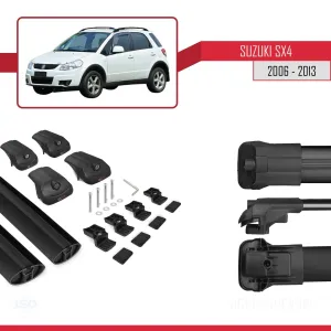 Suzuki SX4 2006-2013 Arası ile uyumlu ACE-1 Ara Atkı Tavan Barı SİYAH - Görsel 5