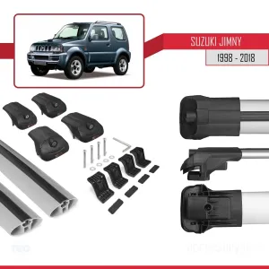 Suzuki Jimny 1998-2018 Arası ile uyumlu ACE-1 Ara Atkı Tavan Barı GRİ thumb 5