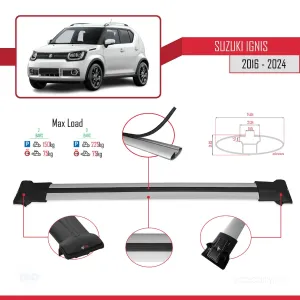 Suzuki Ignıs 2016 ve Sonrası ile Uyumlu FLY Model Ara Atkı Tavan Barı GRİ - Görsel 4