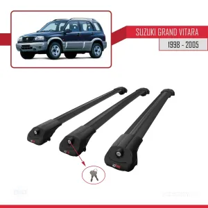 Suzuki Grand Vitara 1998-2005 Arası ile uyumlu ACE-1 Ara Atkı Tavan Barı SİYAH 3 ADET BAR - Görsel 4