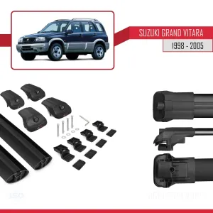 Suzuki Grand Vitara 1998-2005 Arası ile uyumlu ACE-1 Ara Atkı Tavan Barı SİYAH - Görsel 5