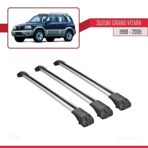 Suzuki Grand Vitara 1998-2005 Arası ile uyumlu ACE-1 Ara Atkı Tavan Barı GRİ 3 ADET BAR - Görsel 3