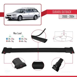 Subaru Outback 2000-2004 Arası ile uyumlu FLY Model Ara Atkı Tavan Barı SİYAH - Görsel 4