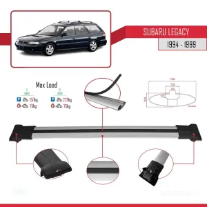 Subaru Legacy 1994-1999 Arası ile uyumlu FLY Model Ara Atkı Tavan Barı GRİ - Görsel 4