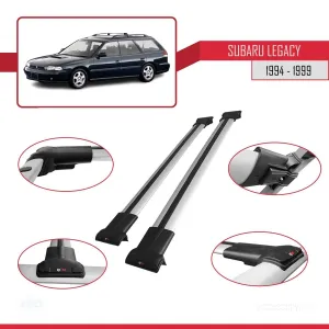 Subaru Legacy 1994-1999 Arası ile uyumlu FLY Model Ara Atkı Tavan Barı GRİ - Görsel 5
