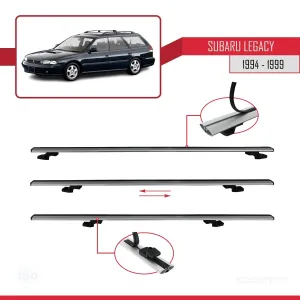 Subaru Legacy 1994-1999 Arası ile uyumlu Basic Model Ara Atkı Tavan Barı GRİ 3 ADET - Görsel 5