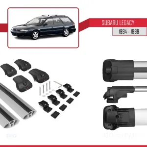 Subaru Legacy 1994-1999 Arası ile uyumlu ACE-1 Ara Atkı Tavan Barı GRİ thumb 5