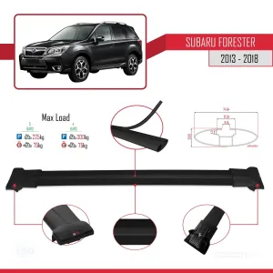 Subaru Forester 2013-2018 Arası ile Uyumlu FLY Model Ara Atkı Tavan Barı SİYAH 3 ADET BAR - Görsel 4