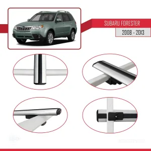 Subaru Forester 2008-2013 Arası ile uyumlu Basic Model Ara Atkı Tavan Barı GRİ 3 ADET thumb 4