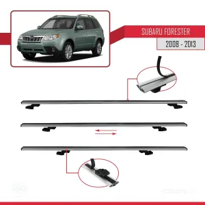 Subaru Forester 2008-2013 Arası ile uyumlu Basic Model Ara Atkı Tavan Barı GRİ 3 ADET thumb 5