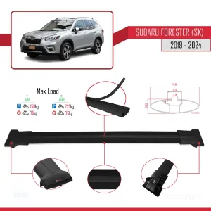 Subaru Forester (SK) 2019 ve Sonrası ile Uyumlu FLY Model Ara Atkı Tavan Barı SİYAH - Görsel 4