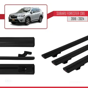 Subaru Forester (SK) 2019 ve Sonrası ile uyumlu Basic Model Ara Atkı Tavan Barı SİYAH 3 ADET - Görsel 5
