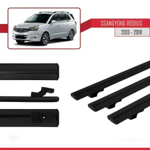 Ssangyong Rodius 2013-2018 Arası ile uyumlu Basic Model Ara Atkı Tavan Barı SİYAH 3 ADET thumb 3