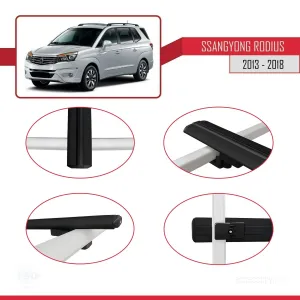 Ssangyong Rodius 2013-2018 Arası ile uyumlu Basic Model Ara Atkı Tavan Barı SİYAH 3 ADET thumb 4