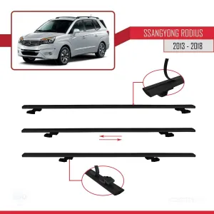 Ssangyong Rodius 2013-2018 Arası ile uyumlu Basic Model Ara Atkı Tavan Barı SİYAH 3 ADET thumb 5