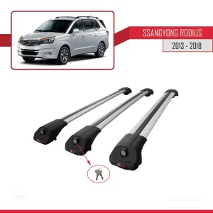 Ssangyong Rodius 2013-2018 Arası ile uyumlu ACE-1 Ara Atkı Tavan Barı GRİ 3 ADET BAR thumb 4