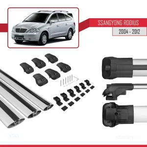 Ssangyong Rodius 2004-2012 Arası ile uyumlu ACE-1 Ara Atkı Tavan Barı GRİ 3 ADET BAR thumb 5
