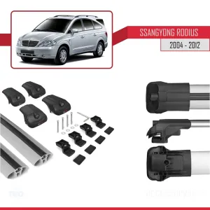 Ssangyong Rodius 2004-2012 Arası ile uyumlu ACE-1 Ara Atkı Tavan Barı GRİ thumb 5