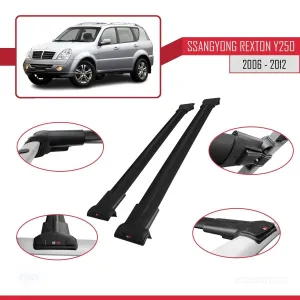 Ssangyong Rexton Y250 2006-2012 Arası ile uyumlu FLY Model Ara Atkı Tavan Barı SİYAH thumb 5