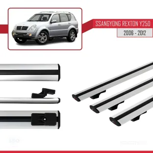 Ssangyong Rexton Y250 2006-2012 Arası ile uyumlu Basic Model Ara Atkı Tavan Barı GRİ 3 ADET thumb 3