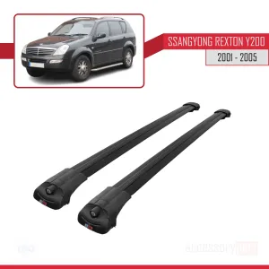 Ssangyong Rexton Y200 2001-2005 Arası ile uyumlu ACE-1 Ara Atkı Tavan Barı SİYAH thumb 3